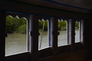 From inside the boat cabin